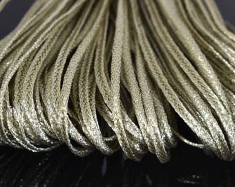 2Rollen, 3 MM Pale Gold Farbe Flache Metallic Soutache geflochtene Schnur (20 Meter pro Rolle) -EMBBT5151
