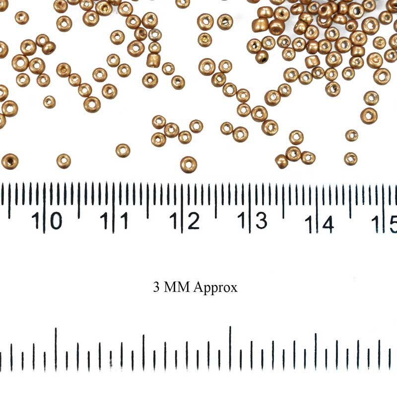 Glass Seed Round Beads Size 8/0, Gold Coloured Seed Beads, Tiny Beads,  Embroidery Jewelry Supplies, 3mm Ø 0.9mm 980pcs/20g 