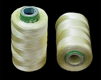 Art Silk Thread in PaleYellowColor,Art Embroidery silkyarn,Embroidery Thread,indian silk thread,Viscose Rayon Silk thread-2Roll-984Yard/Roll