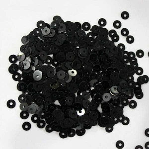 4 MM runde Form schwarze Farbe Pailletten-EMB4209