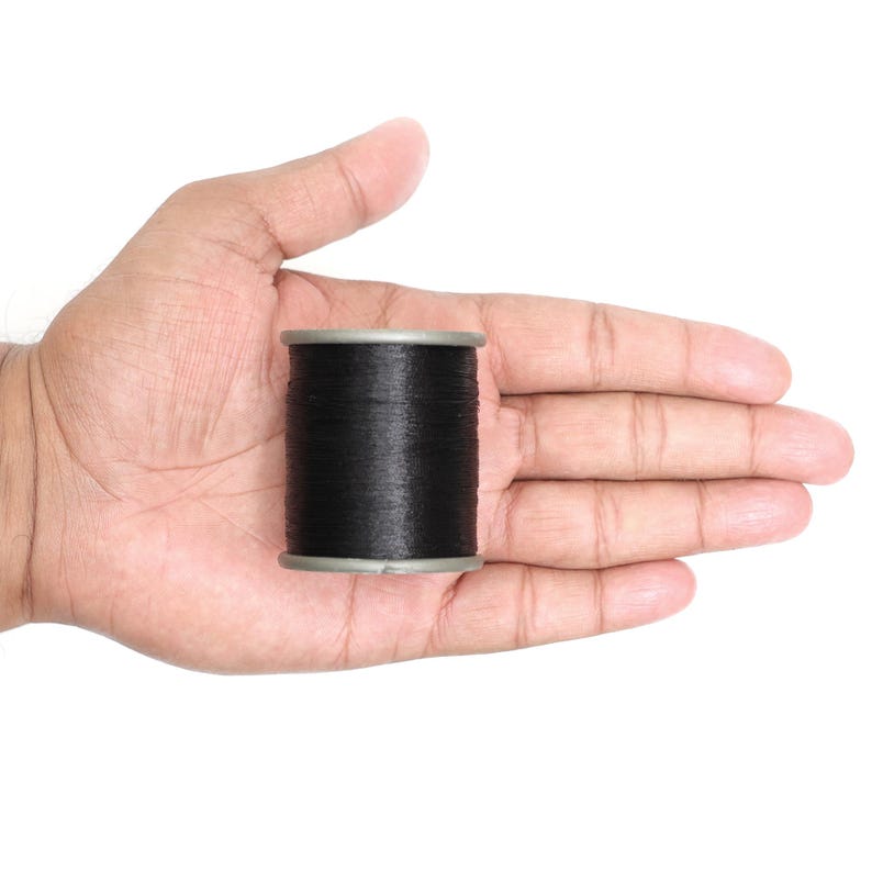 Hilo Zari Hilo metálico Hilo para bordar a máquina a mano Hilo metálico para coser en color negro (0,1 mm) imagen 5