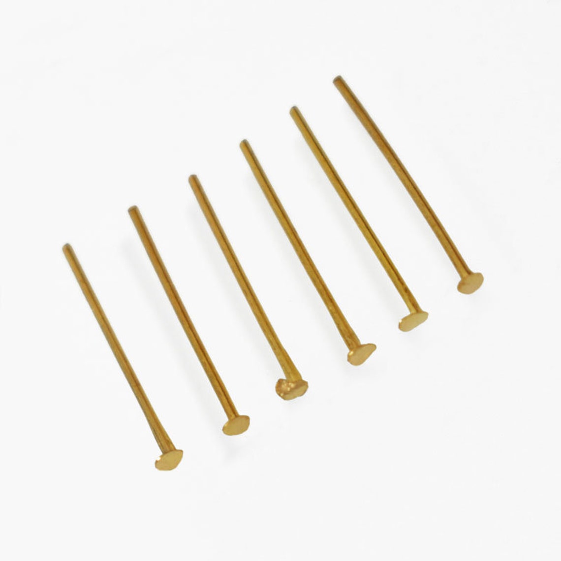 Head Pins /flat Brass Head Pins /head Pins for Jewelry Making Etsy