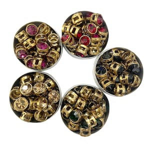 Sew On Round Kundan Rhinestones Combo For Jewellery Making & Embroidery 50 Pieces 5 Color