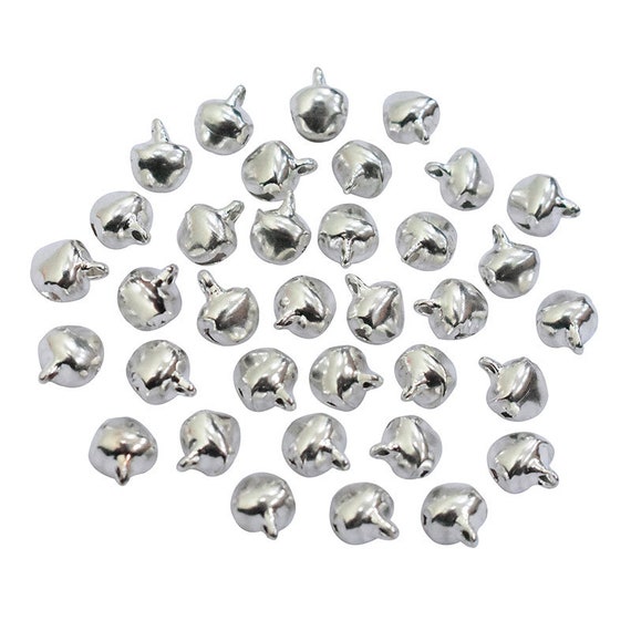 Iron Bell Charms Tiny Bells, Ghungroo Bell Beads for Christmas, DIY Jewelry  Findings Bells Charms in Silver Color-7x9 MM-100 Pieces 