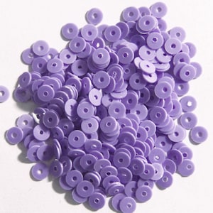 Round Shape Centre Hole Sequins Pearl Finish Sequins In Light Purple Colour-EMB1502