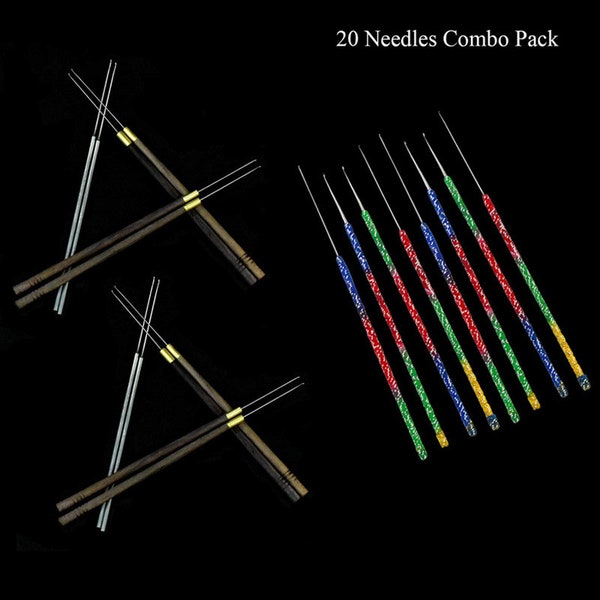 Aari Needles For Bead, Sequins, Metal Wires and Thread Embroidery/needle/Beading Hook/Luneville (20 Needles combo )