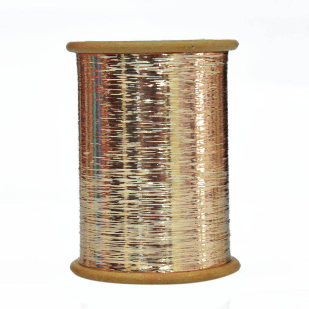1 Roll, Flat Metallic Badla Thread in Pale Gold Colour-10,000 Meter of ...