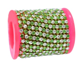 Rhinestone chain Trim Crystal Cup Chain Two Colour Crystal Cup Chain Crystal Cup Banding Chain for jewelry making (12 SS)