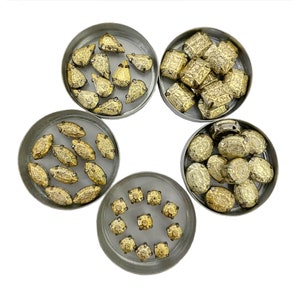 Rhinestones Mix In Brass Setting, Different Shape & Size, Sewing Bling Embellishments, Gold Color, 50 Pieces