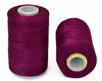 Art Silk Thread in Magenta Color,Art Embroidery silkyarn,Embroidery Thread,indian silkthread,Viscose Rayon Silk thread-2Roll-984Yard/Roll