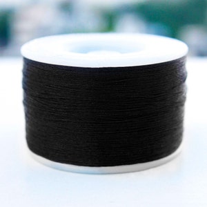 Zari Thread 3Ply Twisted Metallic floss Yarn Hand Machine Embroidery Artwork Sewing Metallic Thread  in Black Colour(765Yard/Spool)-1 Roll