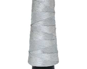 Zari Thread Metallic floss Yarn Hand Machine Embroidery Artwork Sewing Metallic Thread in Old Silver Color 300 Yard/Roll 1 Roll(0.5MM)