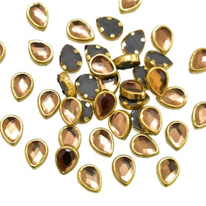 7x9MM/ 4x6MM- 100 Pieces, Glue on Kundan stone in Flat Back Mount/Kundan Beads for decoration/embellishment of sarees, lehenga,kundan stones