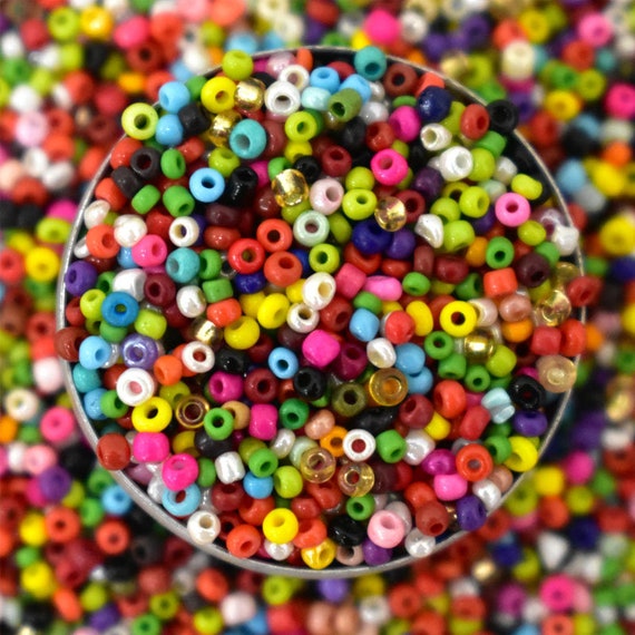 Seed Beads 11/0 Round Glass Seed Beads Loose Spacer Assorted Mixed Seed  Beads for Jewelry Making and Beading In-100 Grams 