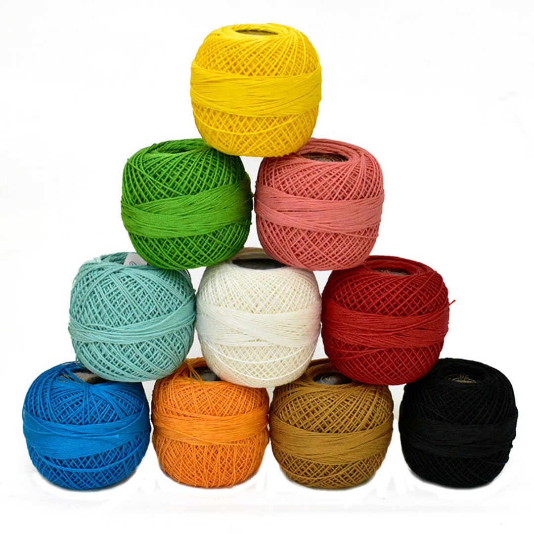  CraftyArt Cotton Crochet Thread Mercerized Tatting Thread Size  20 DIY Craft Embroidery Yarn Doilies Lacey Threads multicolor : Arts,  Crafts & Sewing