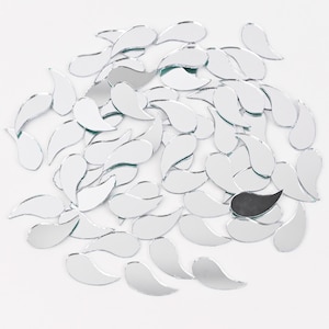 Mango Shape Shisha Mirrors for Lippan Art, Crafts, Embroidery, DIY, Jewelry Making, Scrapbooking, and Home Decor (100 Pack, 20*8 mm)
