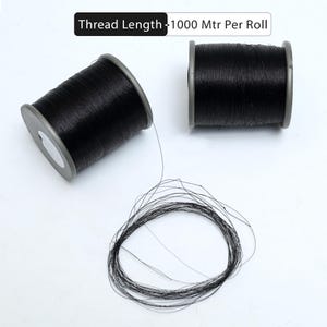 Hilo Zari Hilo metálico Hilo para bordar a máquina a mano Hilo metálico para coser en color negro (0,1 mm) imagen 6