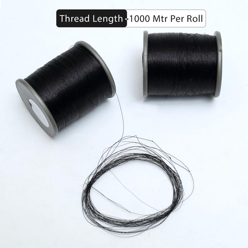 Hilo Zari Hilo metálico Hilo para bordar a máquina a mano Hilo metálico para coser en color negro (0,1 mm) imagen 6