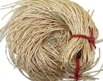 Bullion Wire/French Wire/Metallic French Wire/ french coil, Shinny Purl, Bullion Thread,Nakshi,Purl wire  in Pale Gold Colour-1.5MM(100Gram)