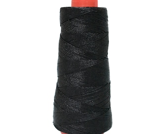 Zari Thread Metallic floss Yarn Hand Machine Embroidery Artwork Sewing Metallic Thread in Black Color 300 Yard/Roll 1 Roll(0.5MM)