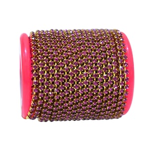 Rhinestone chain Trim Crystal Cup Chain Fuchsia Rose Colour Crystal Cup Banding Chain for jewelry making