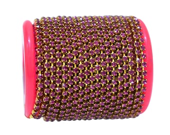 Strass Kette Trim Crystal Cup Kette Fuchsia Rose Farbe Crystal Cup Banding Kette für die Schmuckherstellung