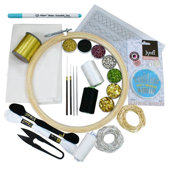 Embroidery Kit Embroidery Kit Embroidery Kit, Embroidery Kit Embroidery Kit mit Stickrahmen, Garn, Garn, Nadel, Pailletten, Perlen, Stoff