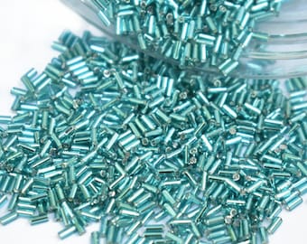 1440 Pieces,MGB 3MM Turquoise Glass Tube Bugle Beads-EMBMGB5341
