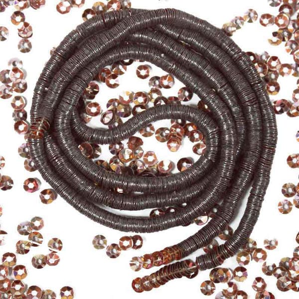 4MM Schüssel / Katori Form Wein Farbe Pailletten Strang (1500 Sequins / String)-EMBSS4874-1 String