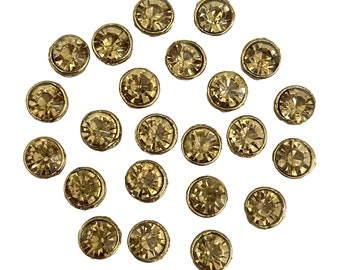 9MM, Light Colorado Topaz Color Round Shape Kundan Stones