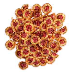 3CM, 100 Pieces, Gota Flowers In Red-Gold Colour-EMBGF4506