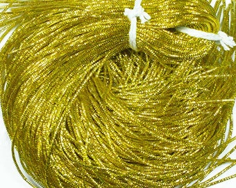 55 Yards /Packet, 1MM French Metallic Rough Wire in Lime Yellow Colour-EMBNK4974 (100Gram)