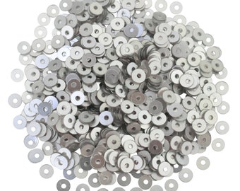 Round Shape Sew On Sequins in Silver Color with Opaque Finish, 100Gram