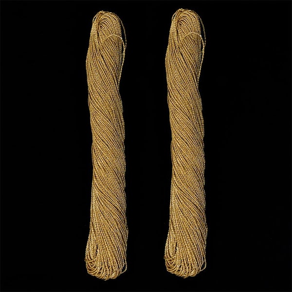 Metallic Zari Threads/ Metallic Yarn Thread/Gold metal thread /Japanese vintage thread for Embroidery-2 Skeins
