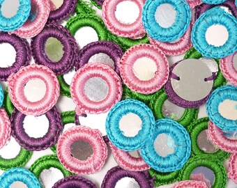 4 colour, 100 pieces- crochet thread rings combo pack-25 pieces of each color (EMBCT05897)