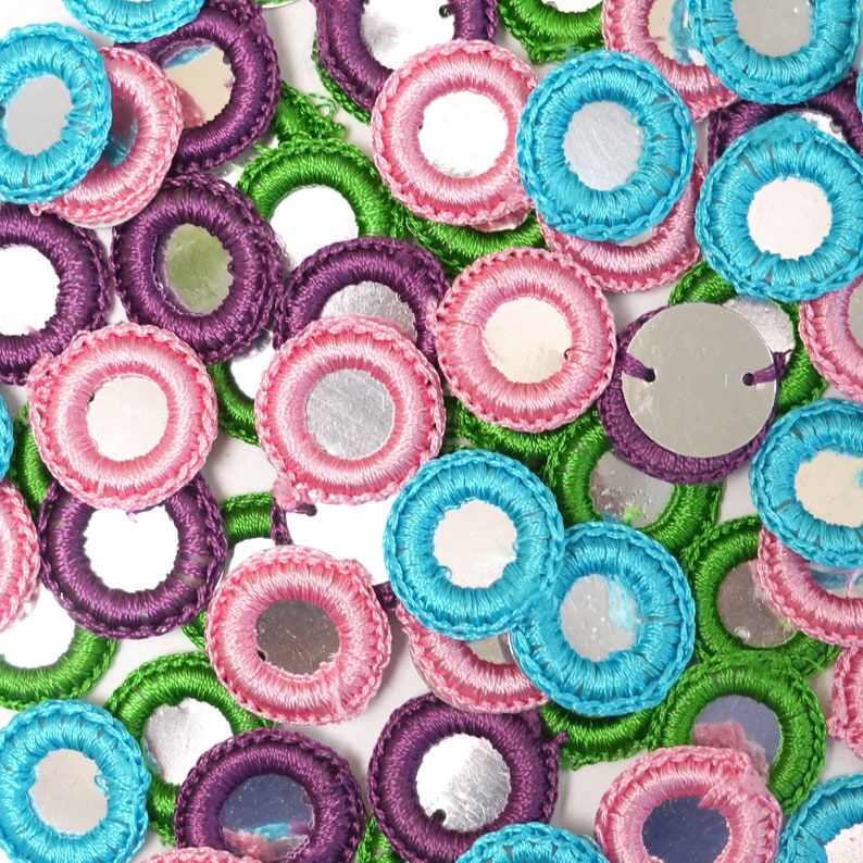 Crochet Thread Rings 4 Colour, 100 Pieces- Crochet Thread Rings Combo Pack-25 Pieces of Each ...