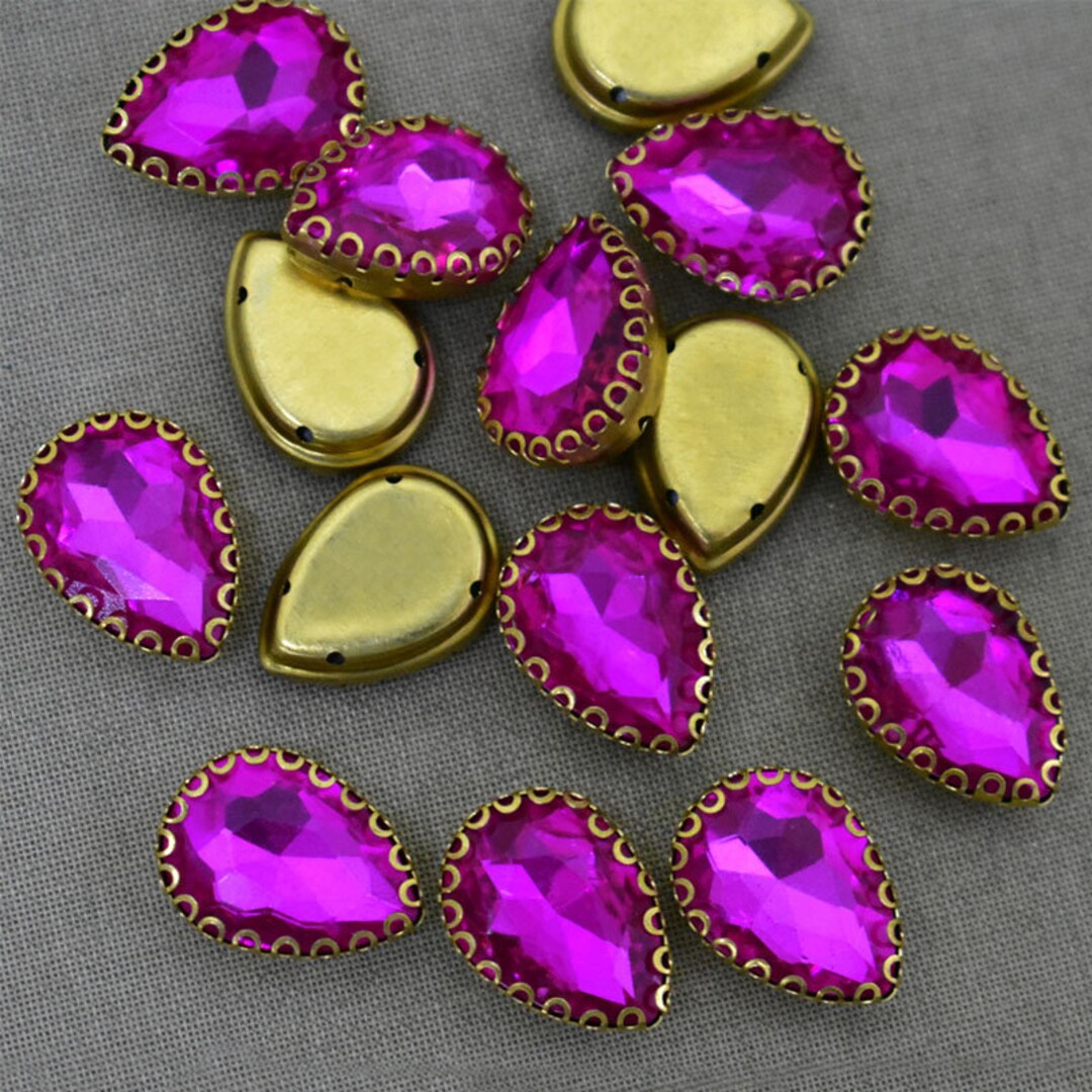 10 Pieces,purple Color Sew on Glass Crystal Stone/rhinestones Beads/sew