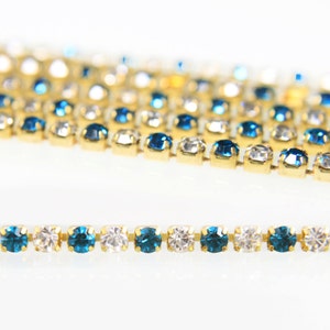 Rhinestone chain Trim Crystal Cup Chain Two Colour Crystal Cup Chain Crystal Cup Banding Chain for jewelry making (12SS) 5 Meters