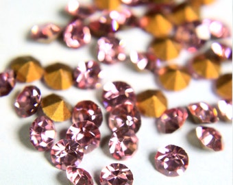 720 Pcs of Light Rose Colour Pointed Back Chatons-EMB702
