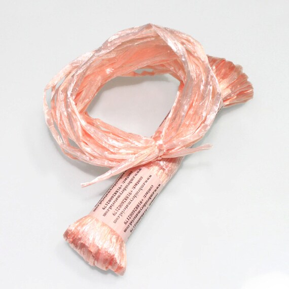 Raffia Ribbon Nylon String Cord for Raffia Embroidery Craft Gift Wrapping and Decoration in Peach Colour in Luster Finishper Roll 20meters Etsy