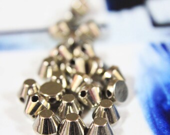 Sew on studs Cone Shape Single Hole Studs Spike Studs for clothing in Silver Colour - 6x5MM-50 Pieces