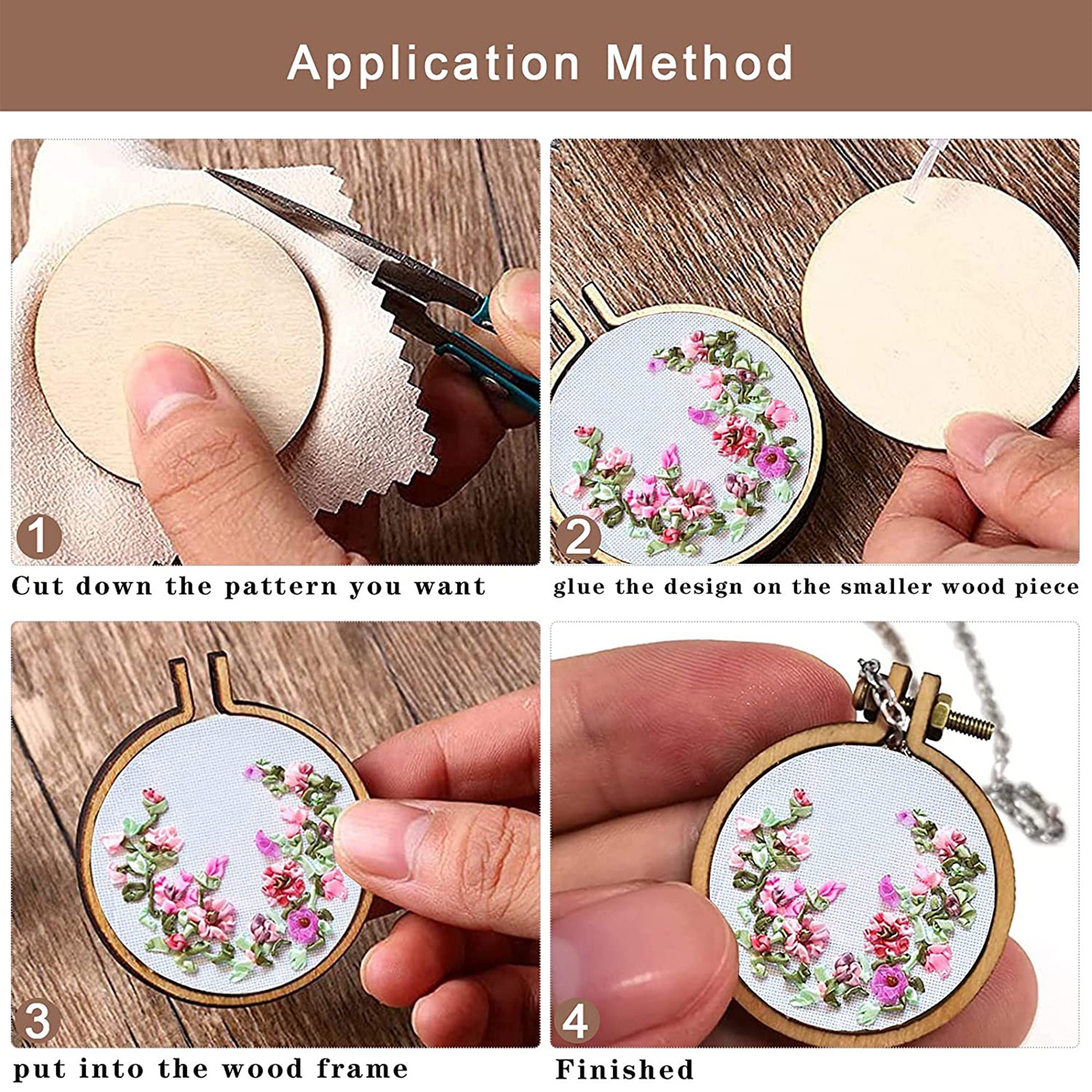 Mini Embroidery Hoop Mini Wood Hoop Ring Wooden Round Crossing Stitch Hoop  Small Display Frame Circle for DIY Pendant Embroidery Frame Craft (1.2 x