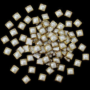 Kundan Bead/Off White Glue on Kundan stone in Flat Back Mount/Kundan Bead for decoration,embellishment of sarees,lehenga-250 Piece