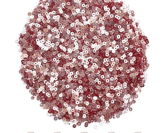 50 Grams,  Round Shape Centre Hole Sequins Crystal Finish Sequins In Chili Pepper Colour-EMB1469