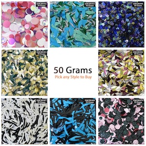 Mixed Sequins Paillettes Loose Assorted Color Sequins Spangles for Craft-50 Grams