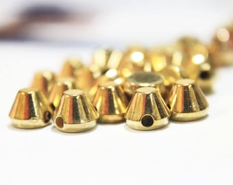 50  Pieces, 6*5MM Gold Colour Cone Shape Studs-EMB233