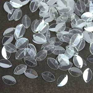 50 Gram, Leaf Shape (9x14MM) transparent folded Sequins-EMBSQ4944