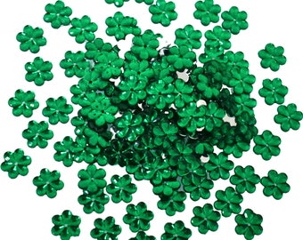Sew on Rhinestones Acrylic flatback non hotfix Flower rhinestones for embroidery decorating craft in Green -700Pcs- 12MM
