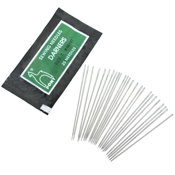 Pony Darners Needles Hand Sewing Needles For Darning work with wool and cotton Size  7 -1 Packet (25 Needles)