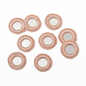 100 Pieces,Crochet Mirror/Indian crocheted Mirror/Mirror Appliques/Crochet Thread Rings with shiny Sequins/Sew on patches/Applique for craft